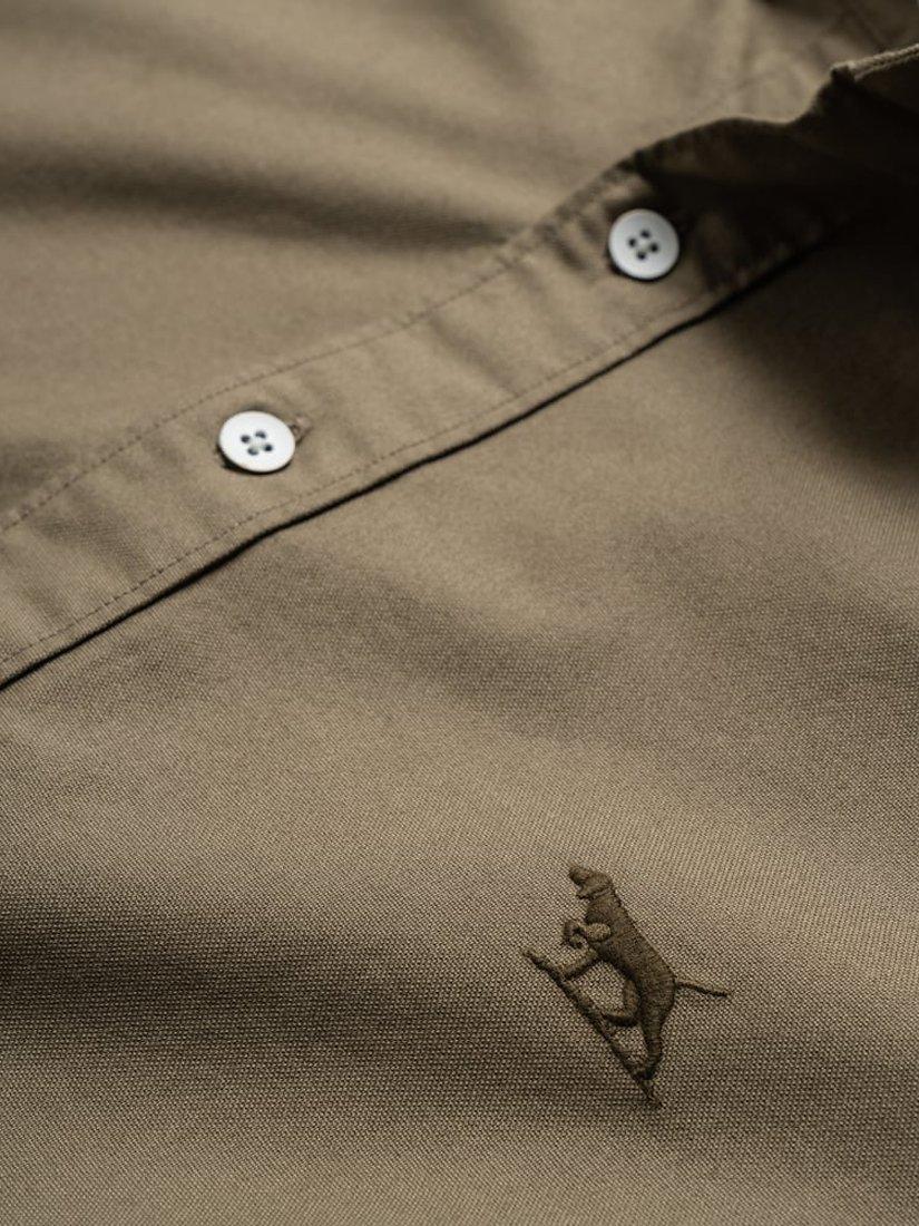 Product image 5 of 5, which shows Rodd & Gunn Gunn Oxford Cotton Slim Fit Long Sleeve Shirt, Olive, XS