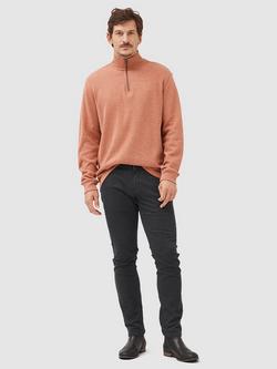 Rodd & Gunn Alton Ave Cotton Quarter Zip Neck Sweatshirt - view 2, Papaya