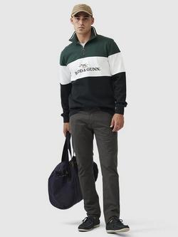 Rodd & Gunn Foresters Peak Logo Cotton Quarter Zip Neck Sweatshirt - view 2, Forest