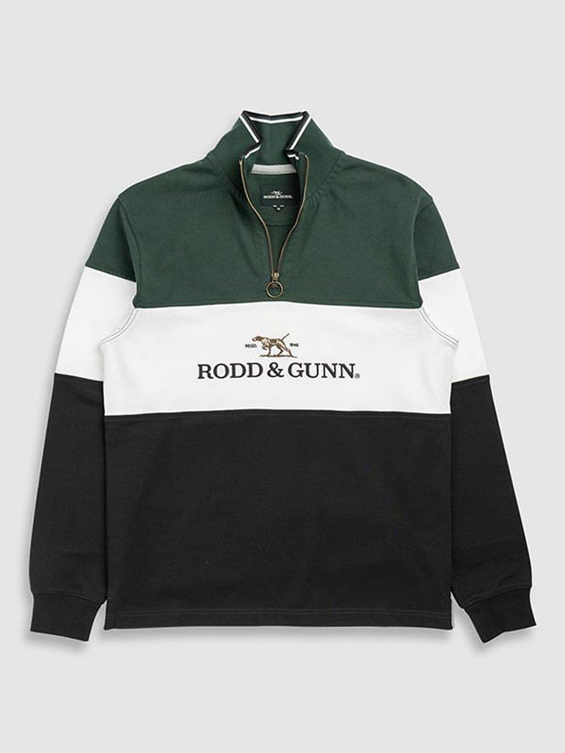 Rodd Gunn Foresters Peak Logo Cotton Quarter Zip Neck Sweatshirt