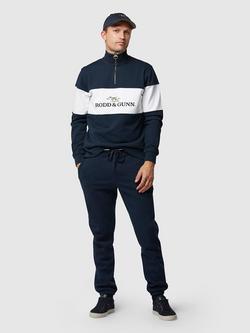Rodd & Gunn Foresters Peak Logo Cotton Quarter Zip Neck Sweatshirt - view 2, Midnight