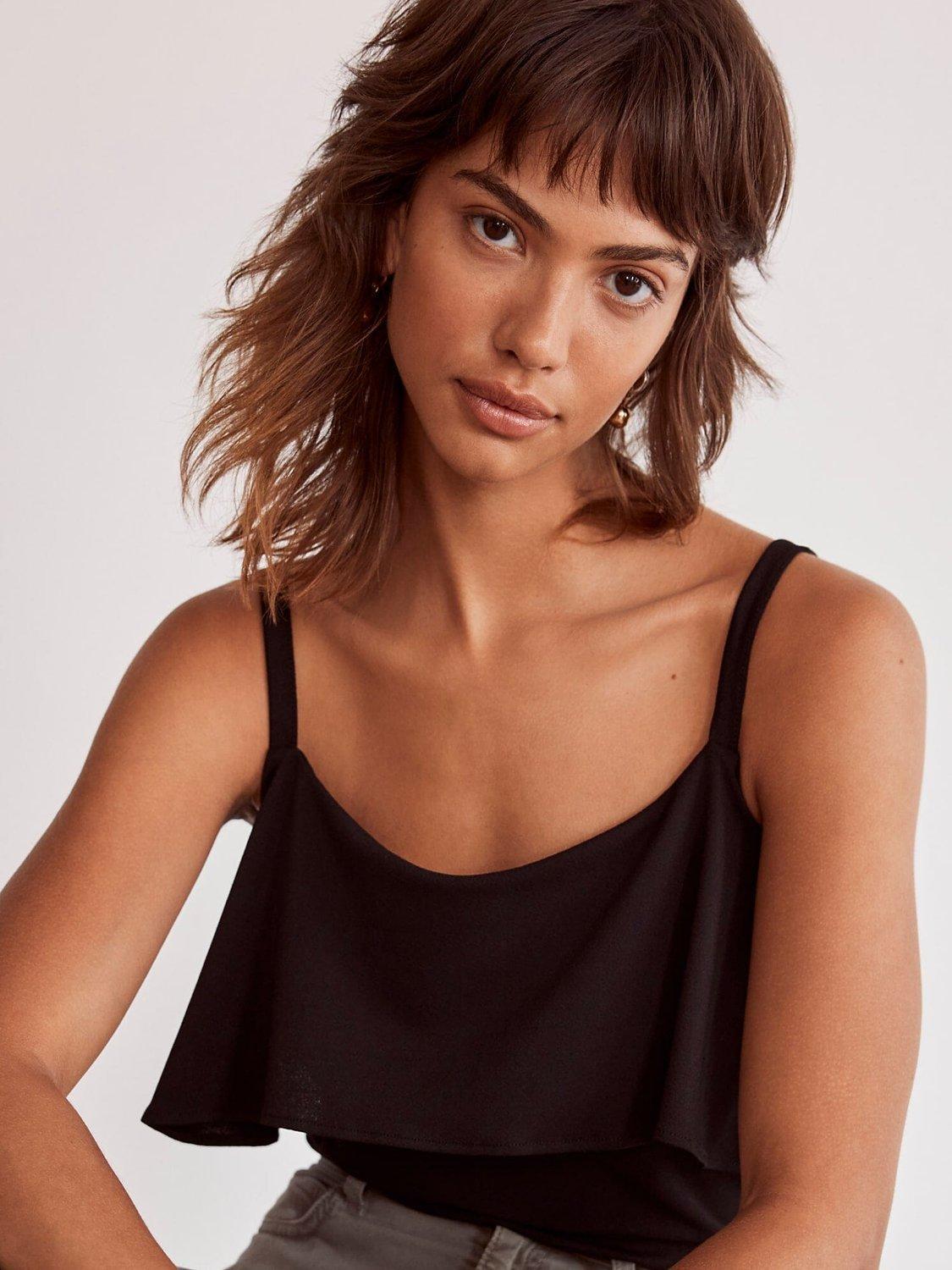 Mint Velvet Layered Cami Top, Black
