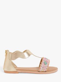 Accessorize Kids' Beaded Sandals, Multi, 
