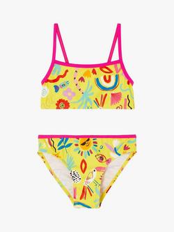 Angels by Accessorize Kids' Sunshine Print Bikini, Yellow/Multi - view 2, Yellow/Multi