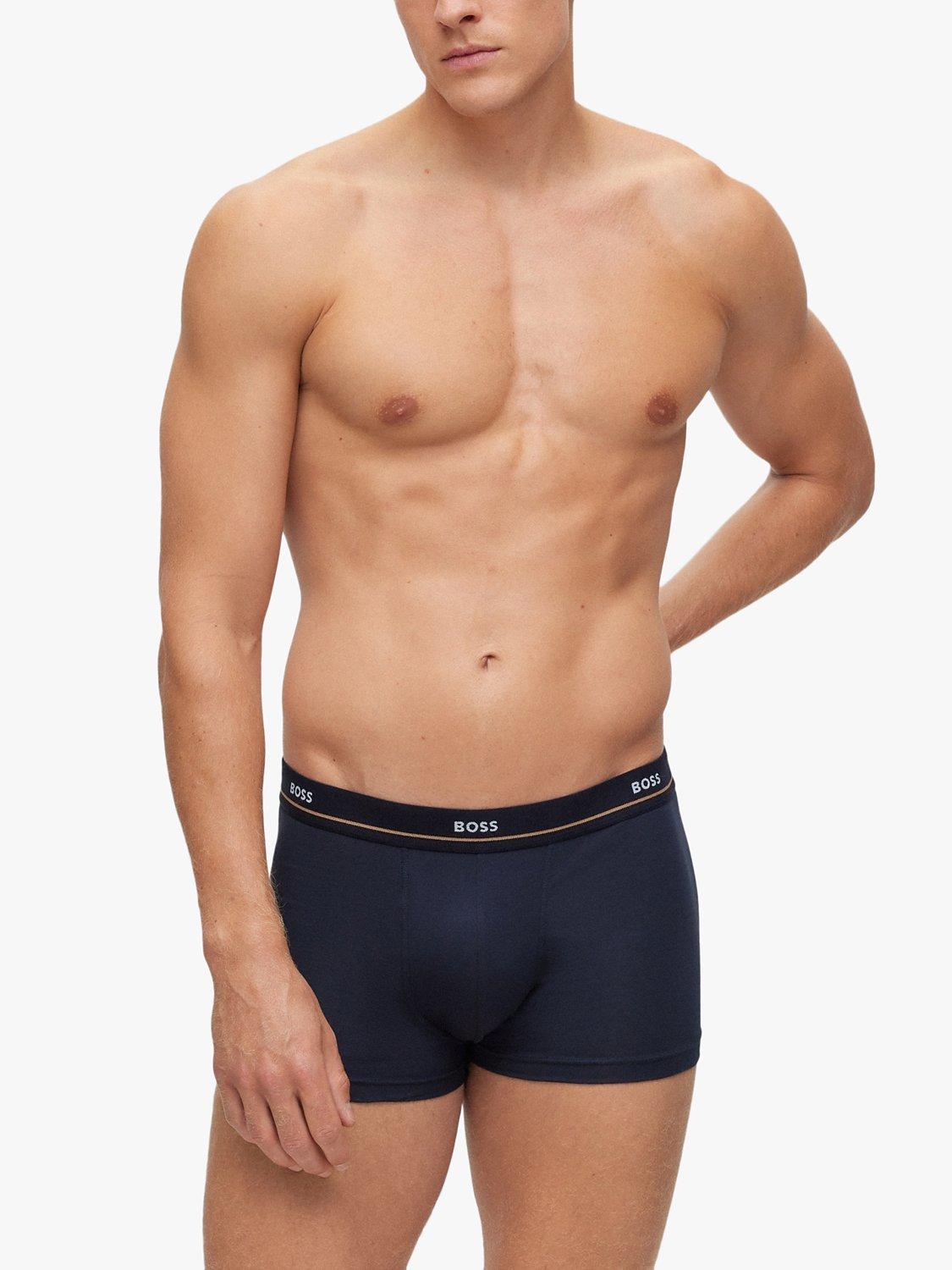 HUGO BOSS BOSS Essential Cotton Blend Logo Waistband Trunks, Pack of 5, Open Miscellaneous