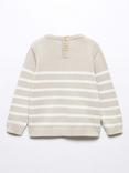 Mango Baby Samy Cotton Knit Stripe Jumper, Light Pastel Grey