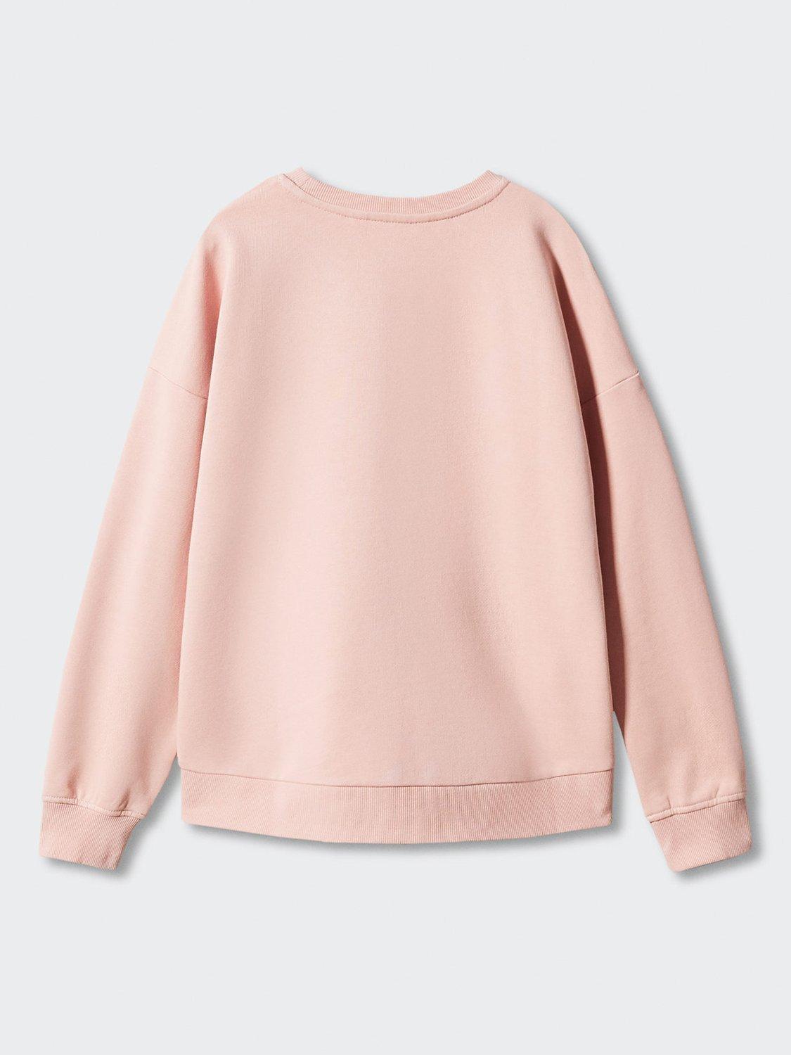 Product image 4 of 7, which shows Mango Kids' Dublini Butterfly Print Sweatshirt, Pink, 5-6 years