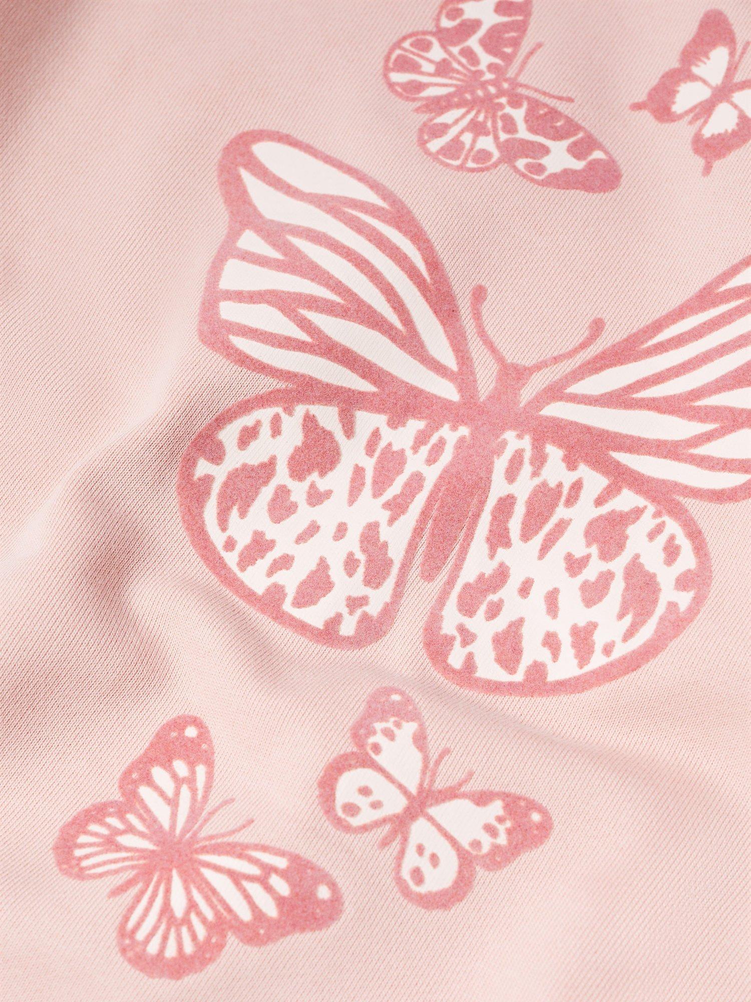 Product image 7 of 7, which shows Mango Kids' Dublini Butterfly Print Sweatshirt, Pink, 5-6 years