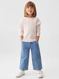 Mango Baby Garbi Striped Ruffle Long Sleeve T-Shirt, Pink