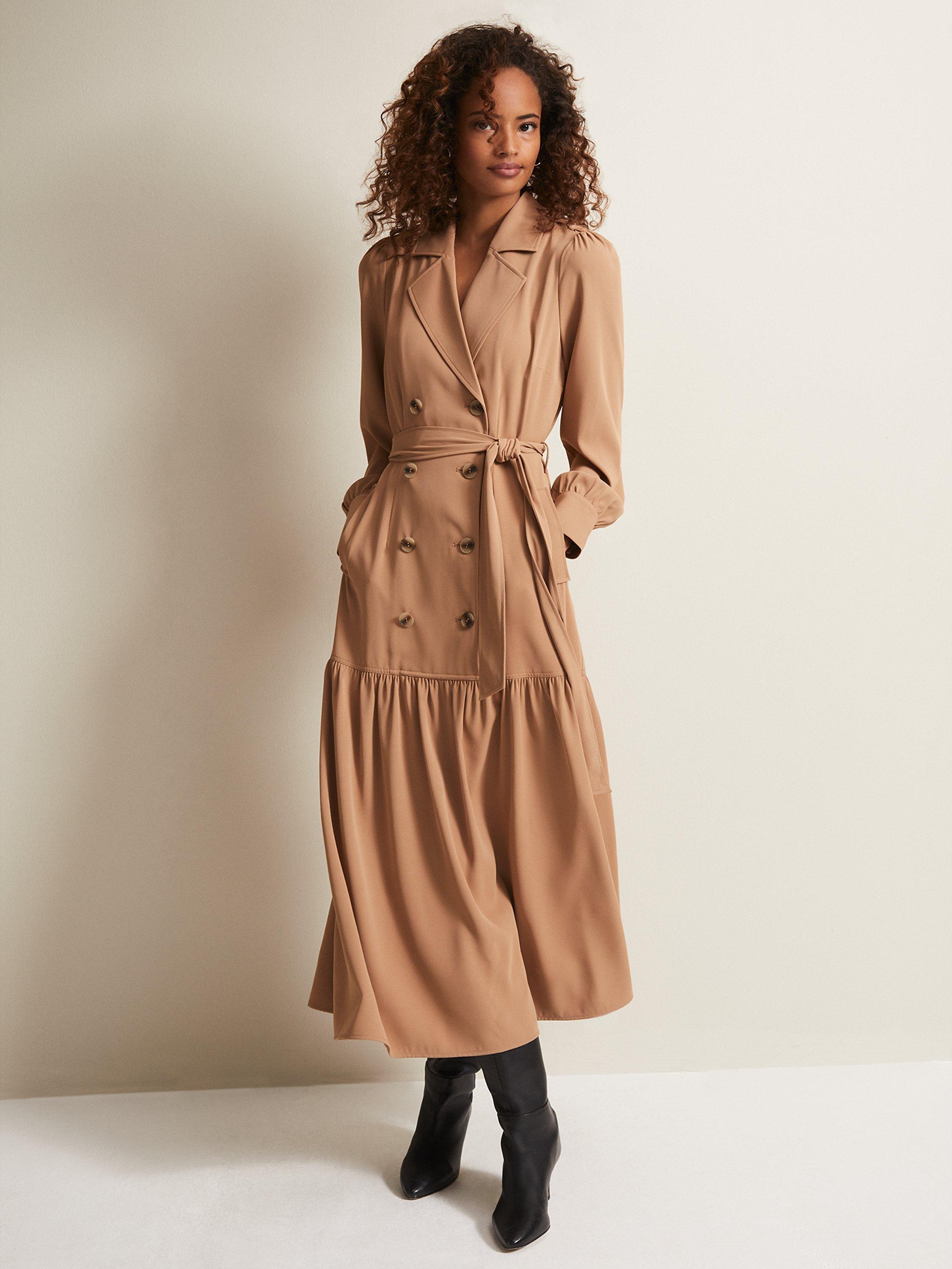 Phase Eight Morgan Midi Trench Shirt Dress Camel