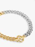 HUSH Vivienne Curb Chain Bracelet, Gold/Gunmetal