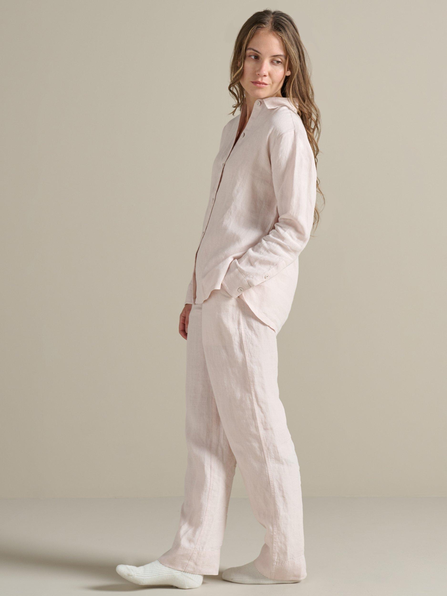 Product image 1 of 4, which shows Bedfolk 100% Linen Women’s Pyjama Set, Rose, XS
