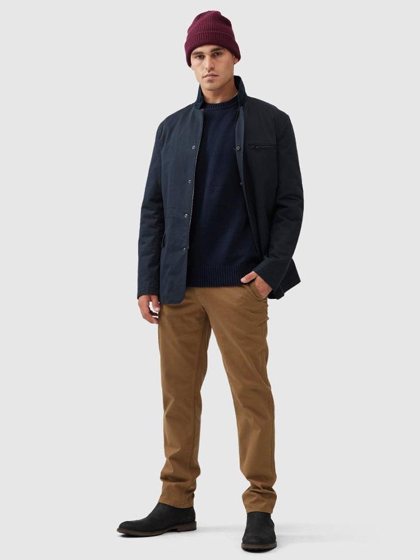 Product image 2 of 5, which shows Rodd & Gunn Gunn Cotton Crew Neck Knitted Jumper, Sapphire, XS