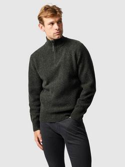 Rodd & Gunn Robbies Road Lambswool Quarter Zip Neck Jumper, Jungle