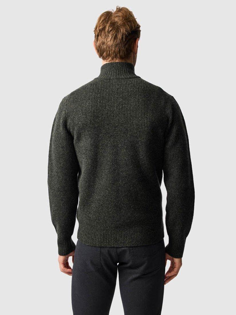 Product image 3 of 6, which shows Rodd & Gunn Robbies Road Lambswool Quarter Zip Neck Jumper, Jungle, XS