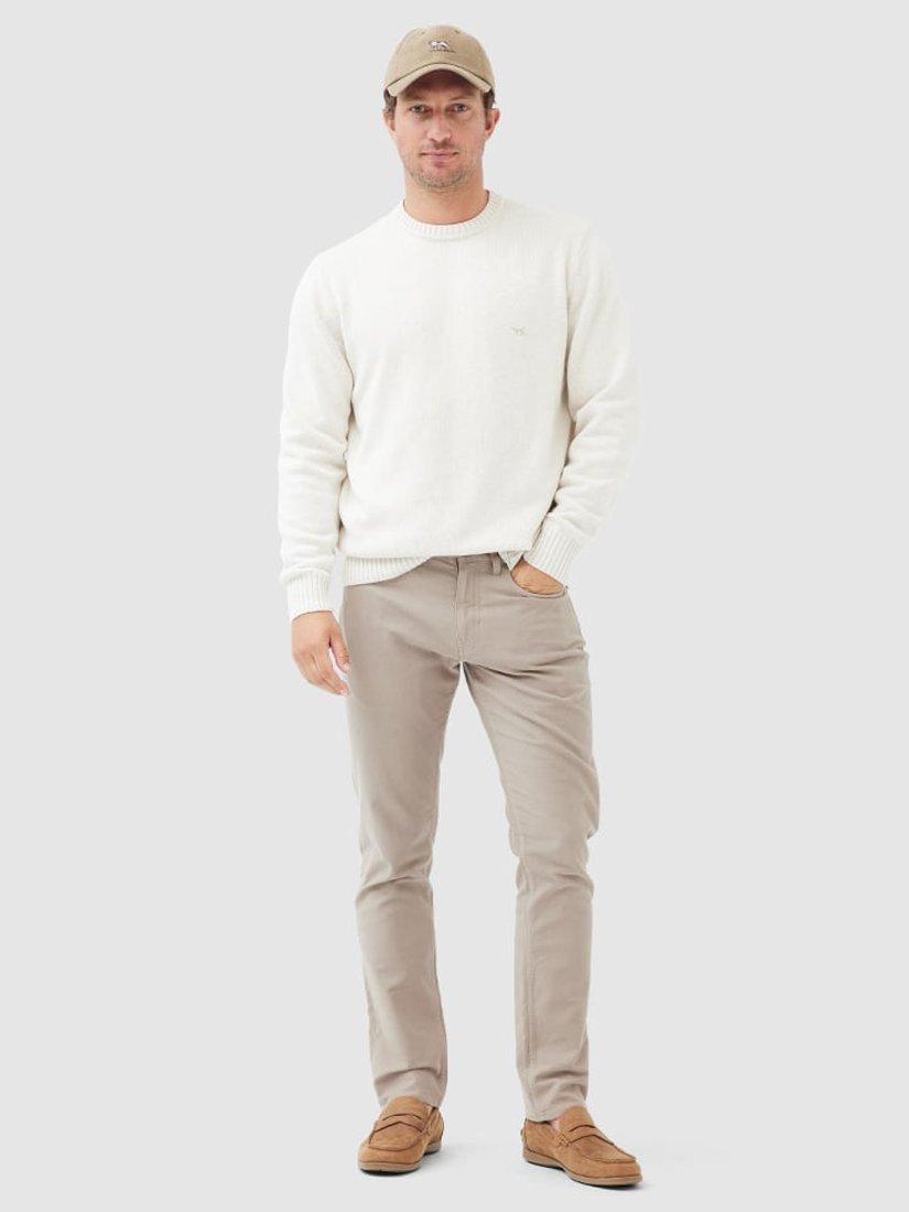 Product image 2 of 5, which shows Rodd & Gunn Gunn Knitted Cotton Crew Neck Jumper, Natural, XS