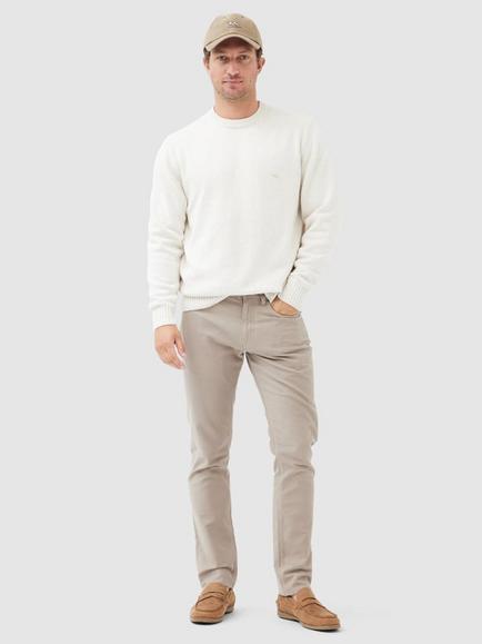 Rodd & Gunn Gunn Knitted Cotton Crew Neck Jumper - view 2, Natural
