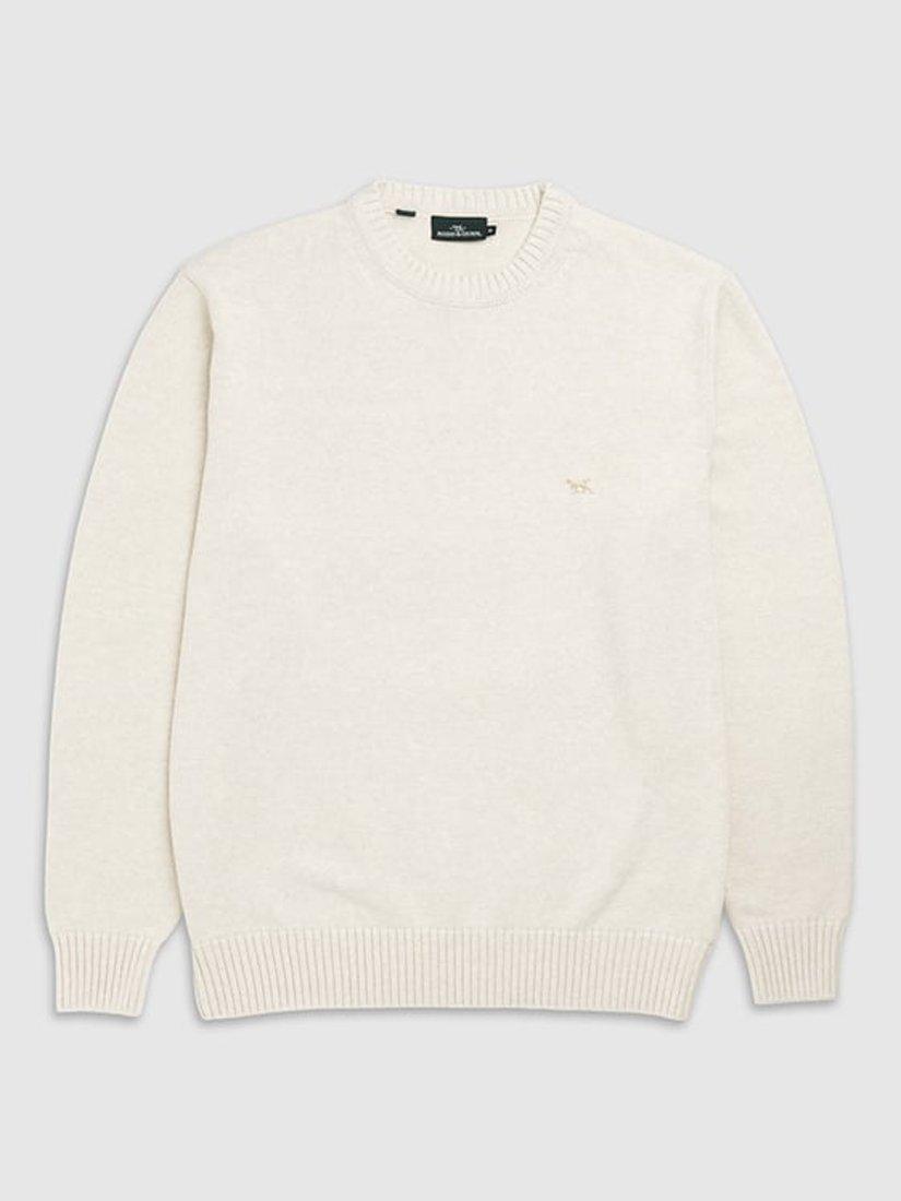 Product image 4 of 5, which shows Rodd & Gunn Gunn Knitted Cotton Crew Neck Jumper, Natural, XS