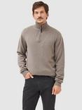 Rodd & Gunn Merrick Bay Cotton Quarter Zip Neck Jumper, Almond