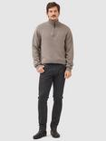 Rodd & Gunn Merrick Bay Knitted Cotton Quarter Zip Neck Jumper, Almond