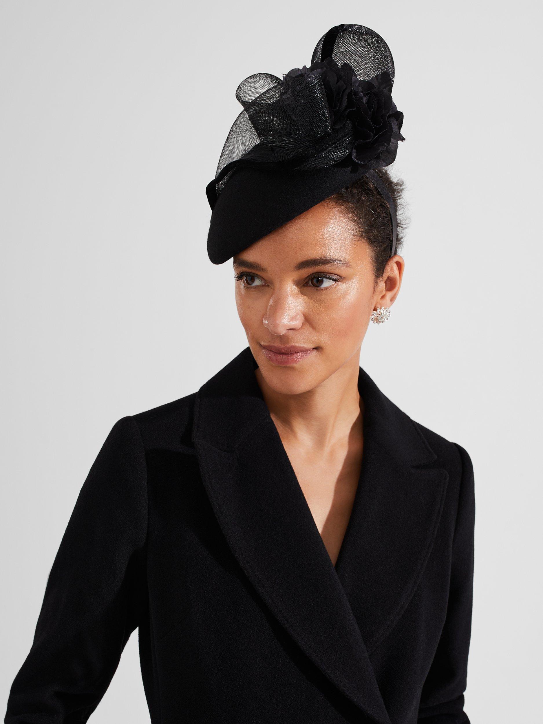 Hobbs Magdalena Wool Fascinator, Black