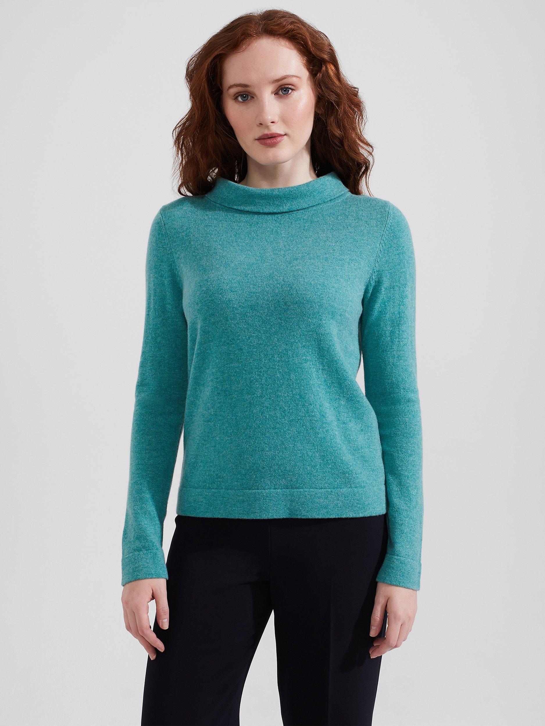 Hobbs Audrey Cashmere and Wool Jumper Aqua XS