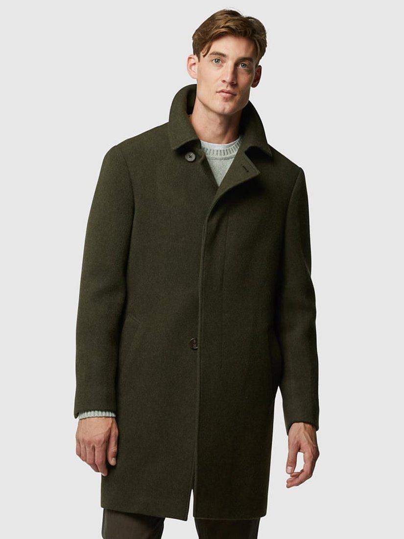 Rodd Gunn Murchison Tailored Wool Blend Overcoat Olive