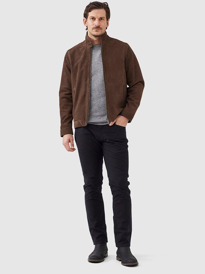 Product image 3 of 5, which shows Rodd & Gunn Glen Massey Premium Suede Leather Jacket, Taupe, S