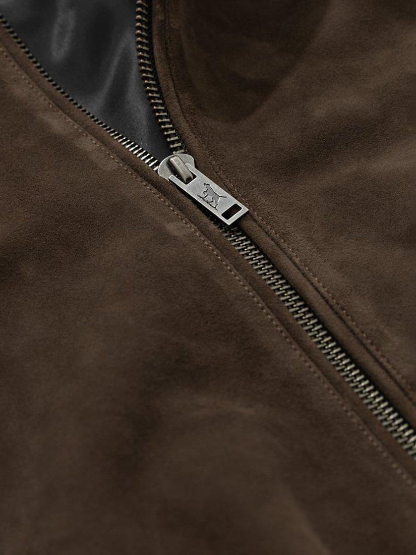 Product image 4 of 5, which shows Rodd & Gunn Glen Massey Premium Suede Leather Jacket, Taupe, S