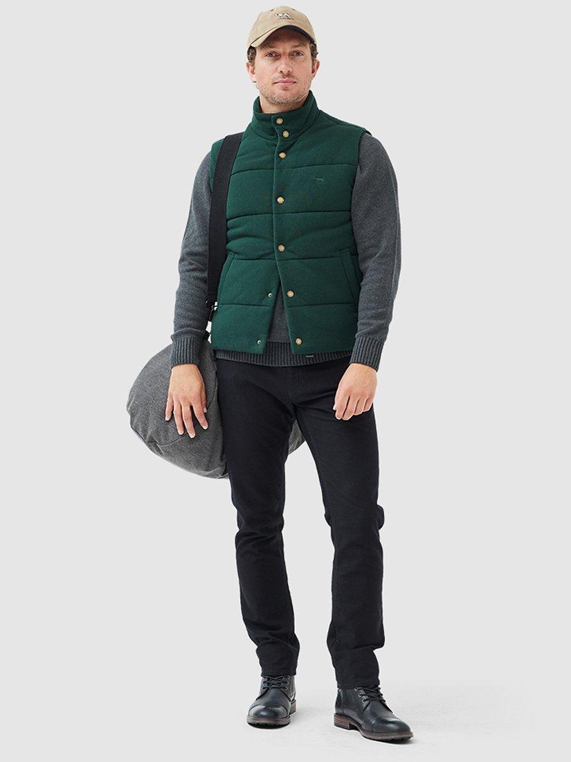 Product image 2 of 4, which shows Rodd & Gunn Lake Ferry Padded Pique Cotton Gilet, Forest, XS
