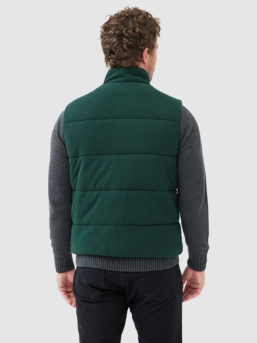 Product image 3 of 4, which shows Rodd & Gunn Lake Ferry Padded Pique Cotton Gilet, Forest, XS