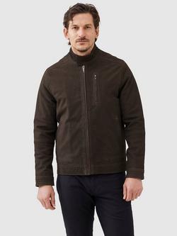 Rodd & Gunn Portobello Premium Suede Leather Harrington Jacket, Carob, Carob