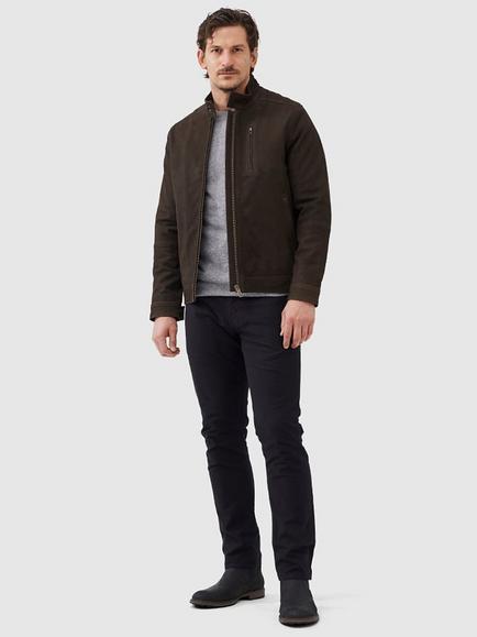 Rodd & Gunn Portobello Premium Suede Leather Harrington Jacket, Carob - view 2, Carob
