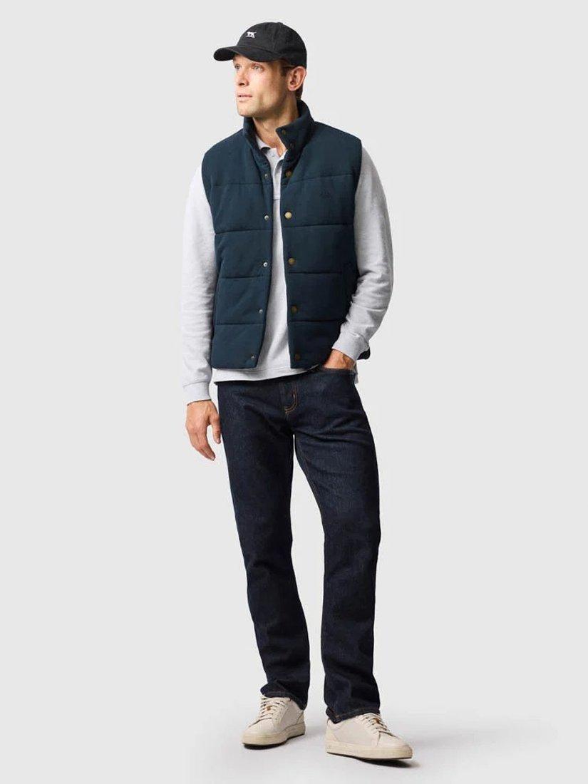 Product image 2 of 6, which shows Rodd & Gunn Lake Ferry Padded Pique Cotton Gilet, Midnight, XS