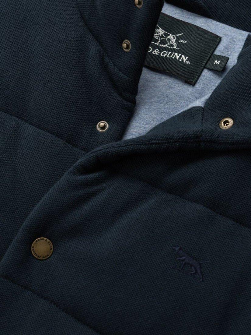 Product image 6 of 6, which shows Rodd & Gunn Lake Ferry Padded Pique Cotton Gilet, Midnight, XS