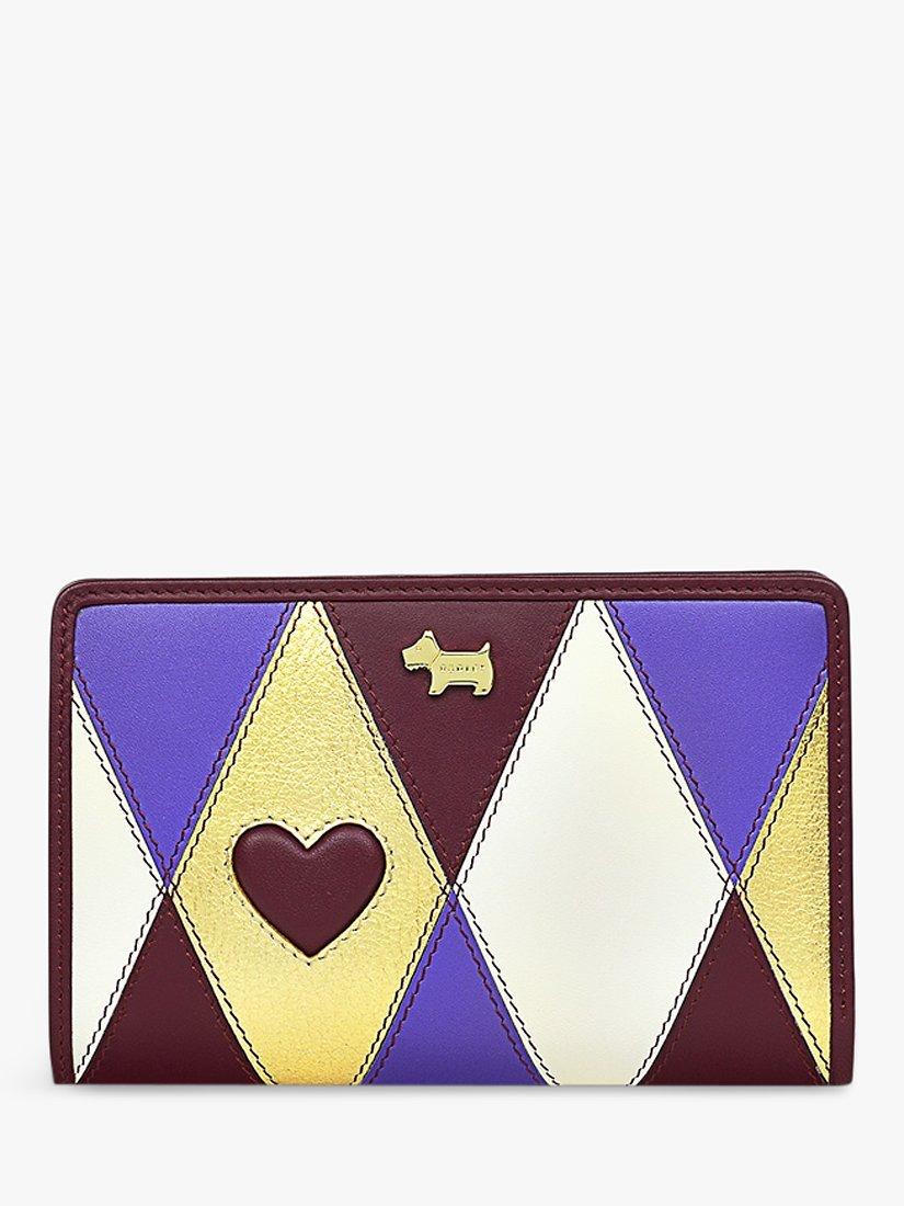 Radley Harlequin Street Medium Bifold Purse, Dark Cherry/Multi