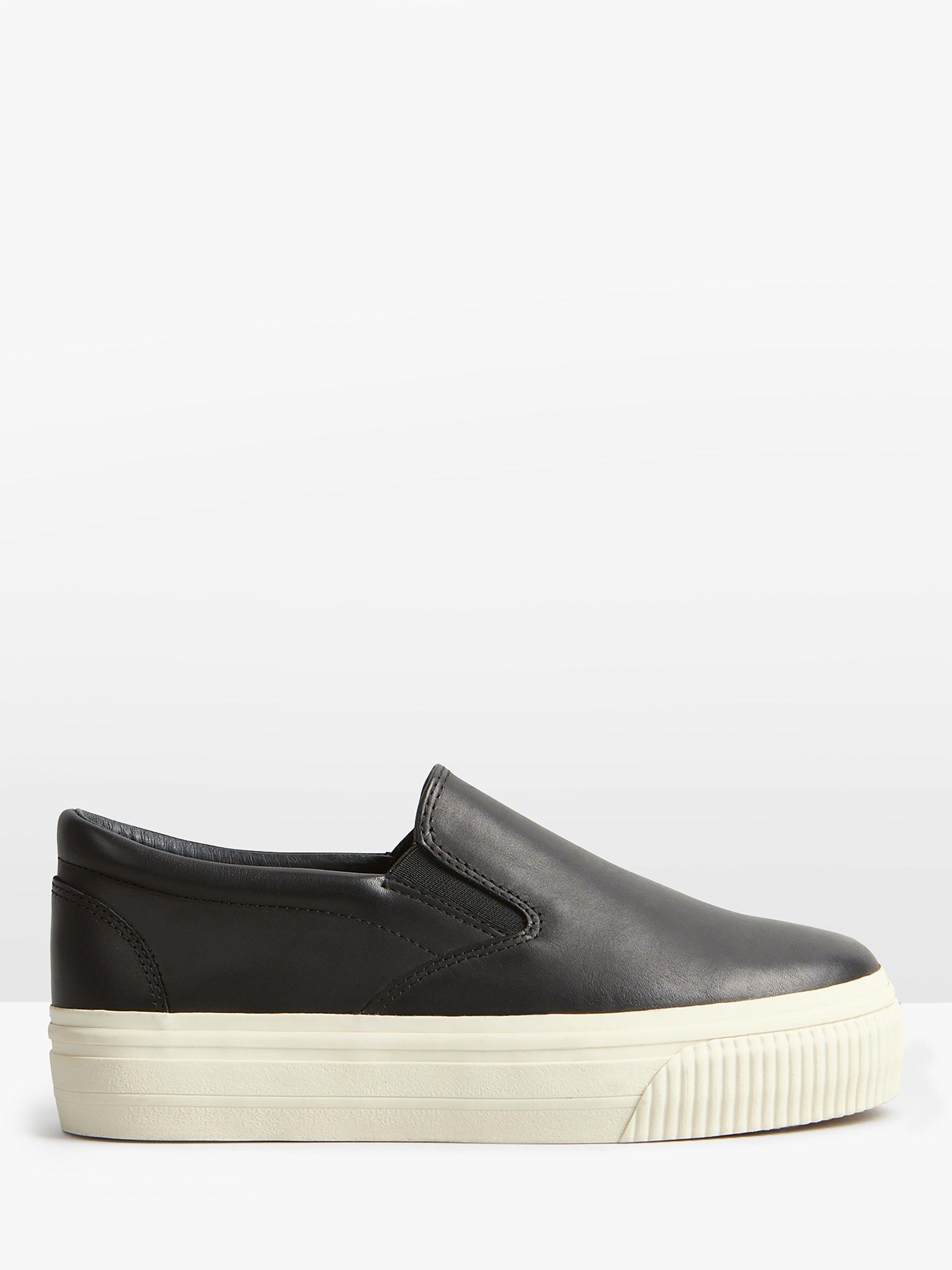 HUSH Gili Leather Flatform Trainers Black