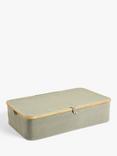 John Lewis Bamboo Rim Lidded Underbed Storage Basket, H19 x W76 x D45cm