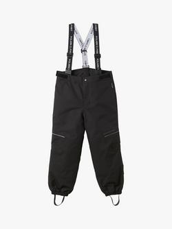 Polarn O. Pyret Kids' 2-in-1 Waterproof Trousers, Black, Black