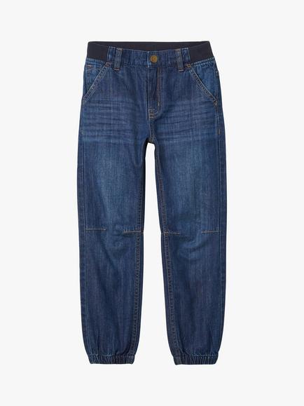 Polarn O. Pyret Kids' Loose Fit Adjustable Waist Jeans, Blue, Blue