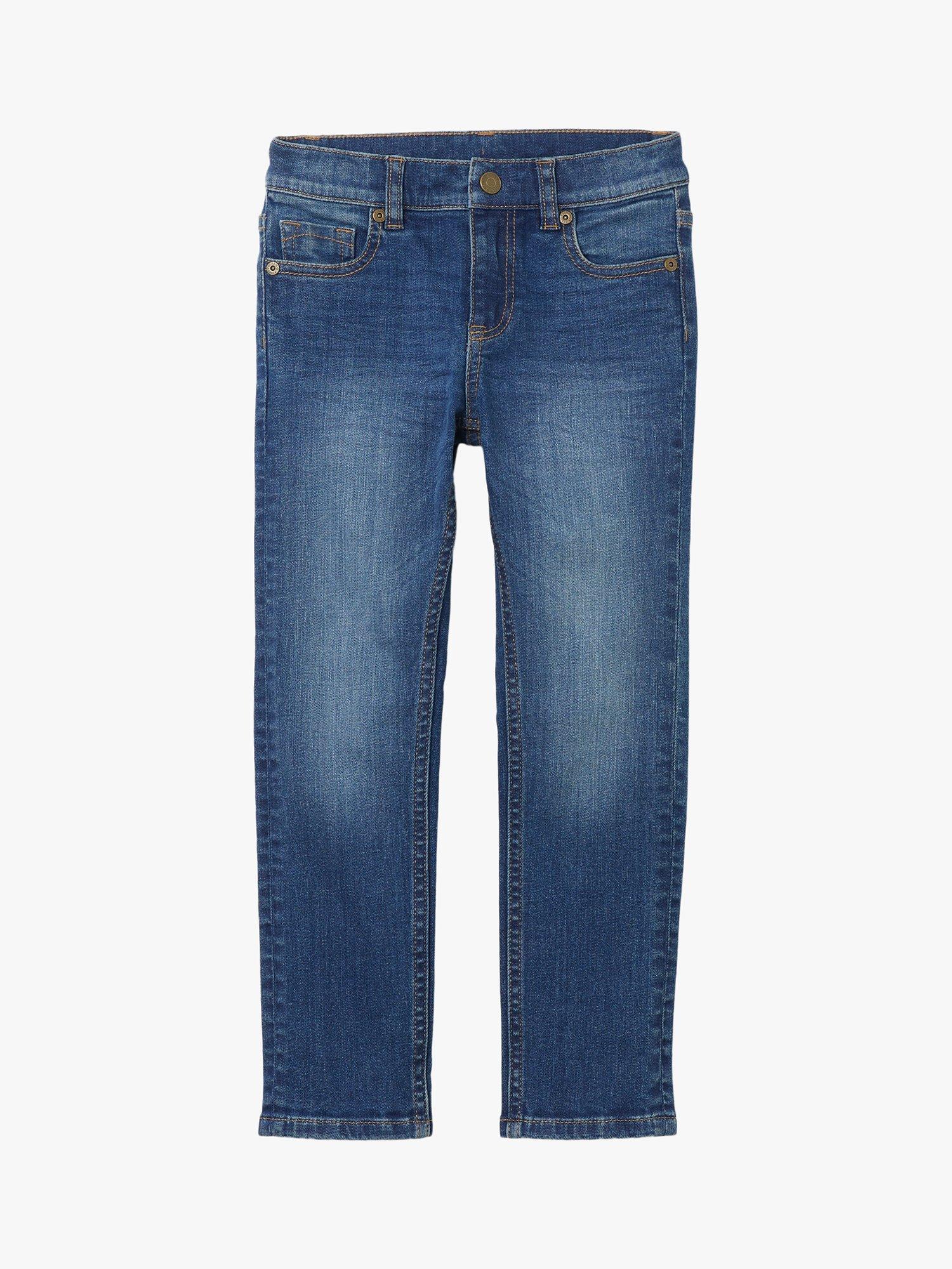 Product image 1 of 5, which shows Polarn O. Pyret Kids' Slim Fit Jeans, Blue, 12-18 months