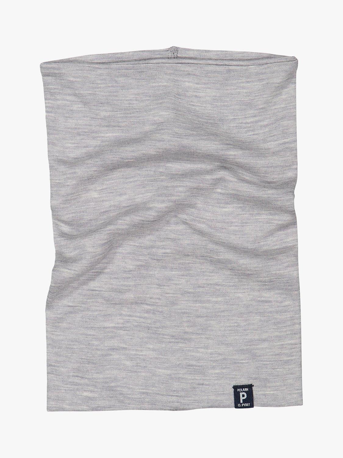 Product image 1 of 1, which shows Polarn O. Pyret Kids' Merino Wool Neck Warmer, Grey, One Size