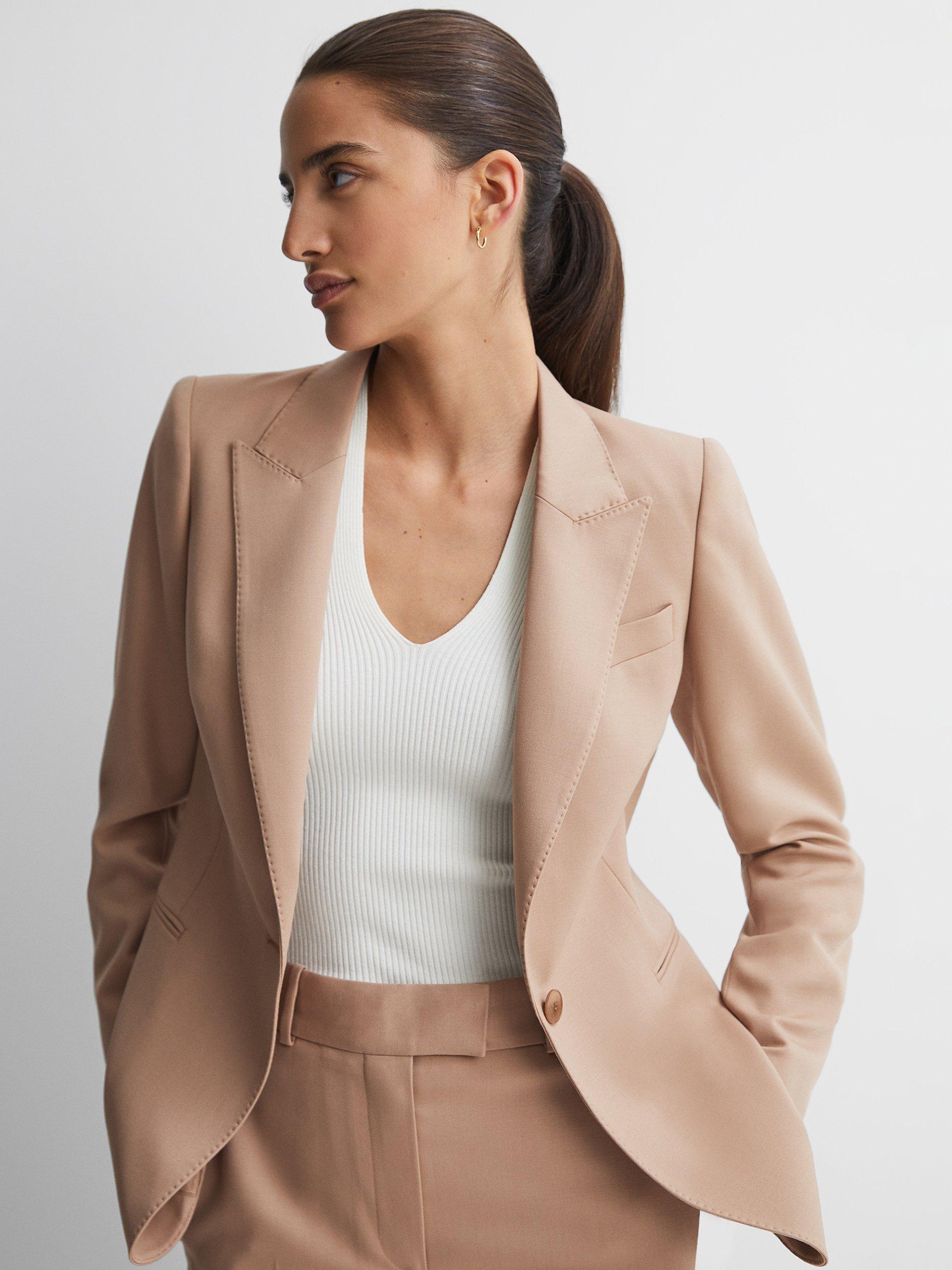 Reiss Marlie Wool Blend Blazer, Camel