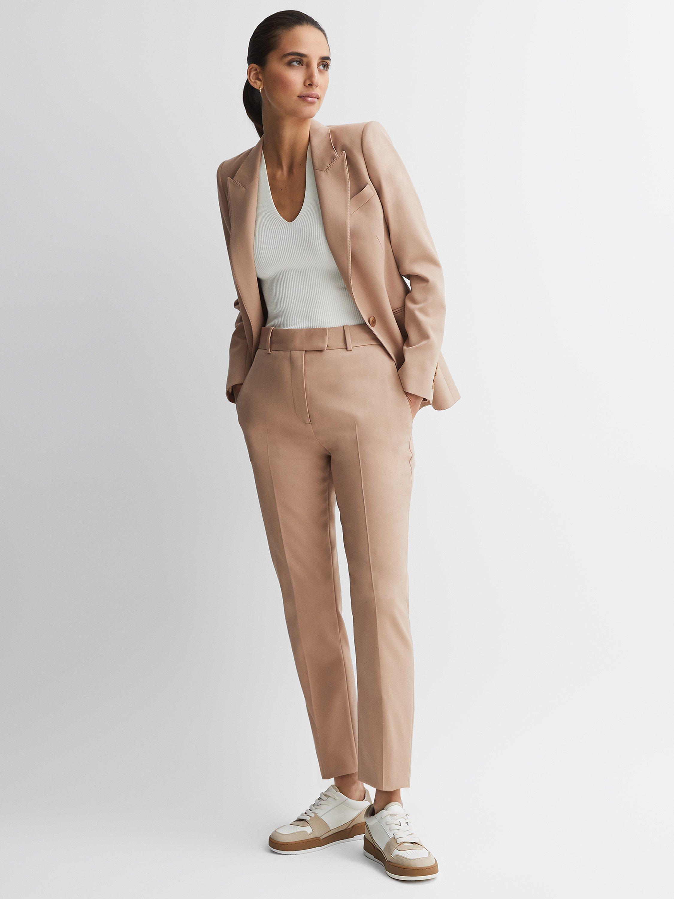 Reiss Marlie Wool Blend Trousers, Camel