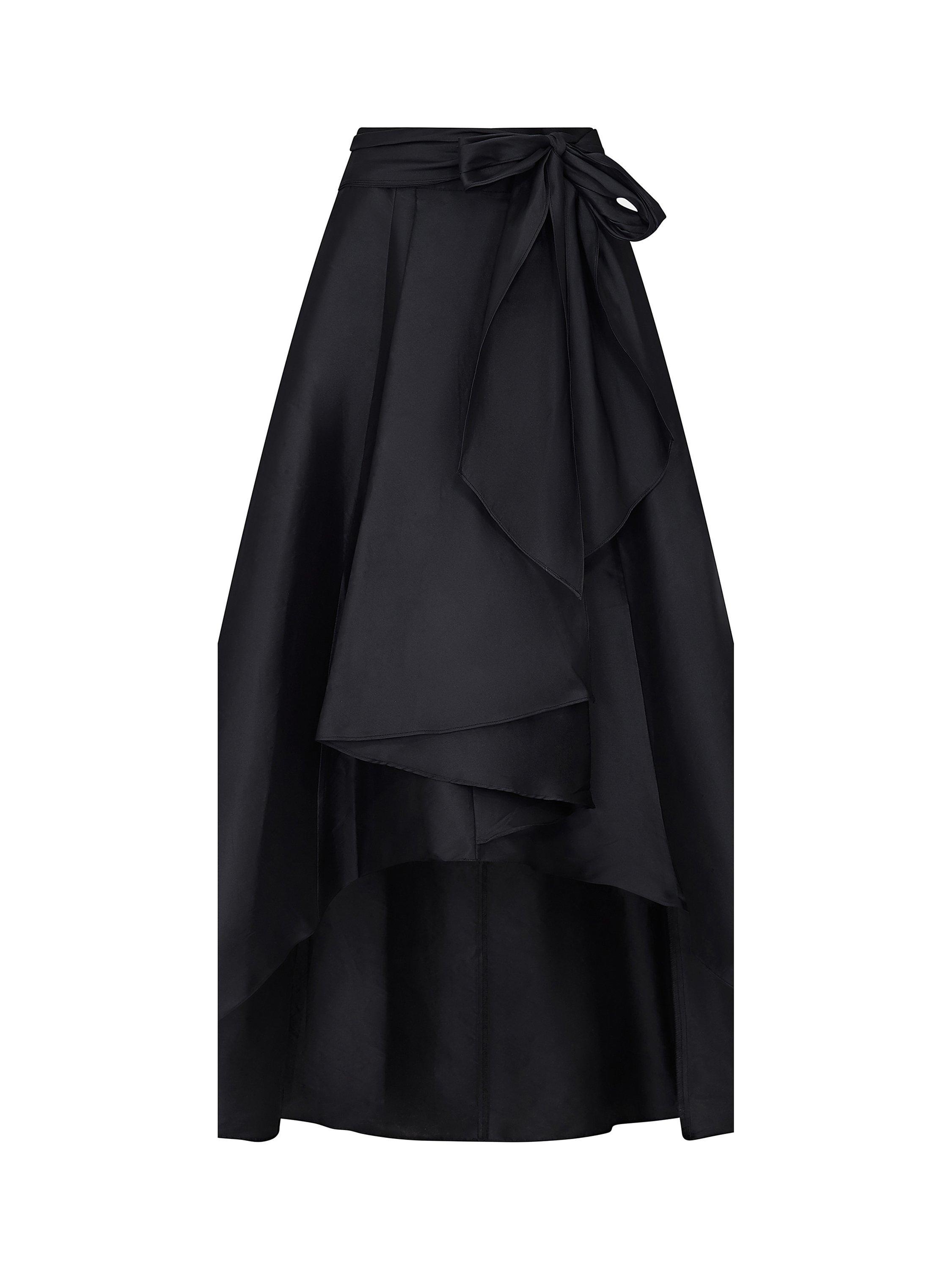 Plus size black high low maxi skirt best sale