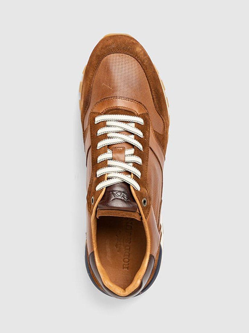 Product image 7 of 9, which shows Rodd & Gunn Quarry Hill Leather Suede Lace Up Trainers, Cognac, 41