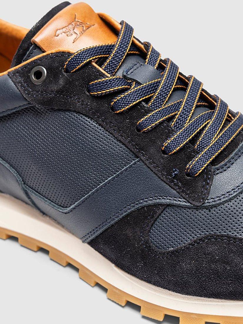 Product image 3 of 11, which shows Rodd & Gunn Quarry Hill Leather Suede Lace Up Trainers, Navy, 45