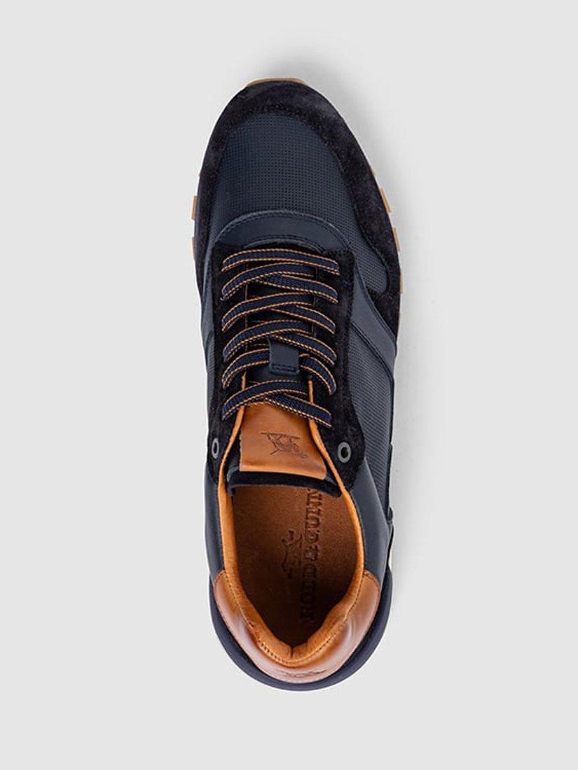 Product image 4 of 11, which shows Rodd & Gunn Quarry Hill Leather Suede Lace Up Trainers, Navy, 45