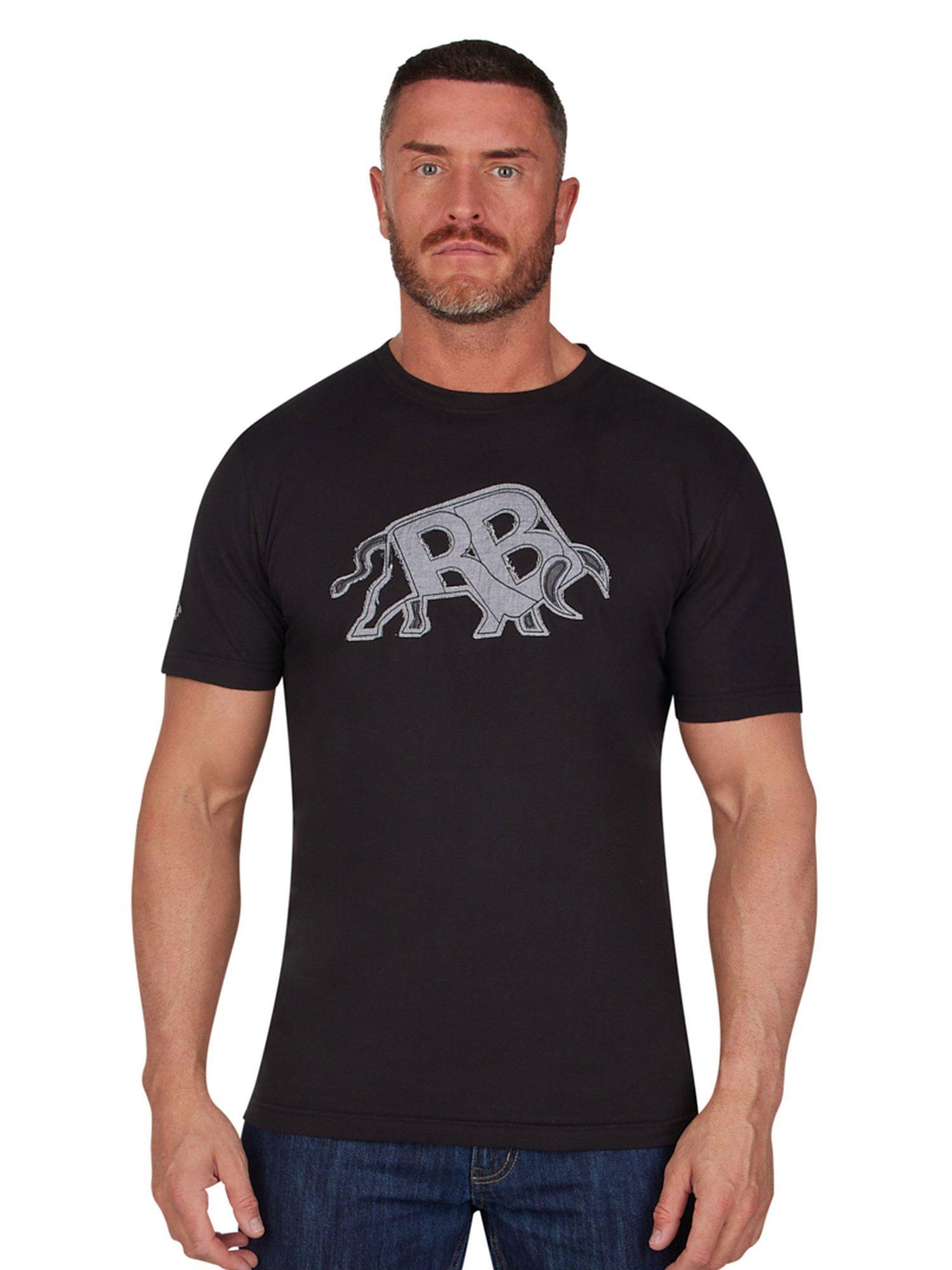 Raging Bull Applique Bull T-Shirt, Black