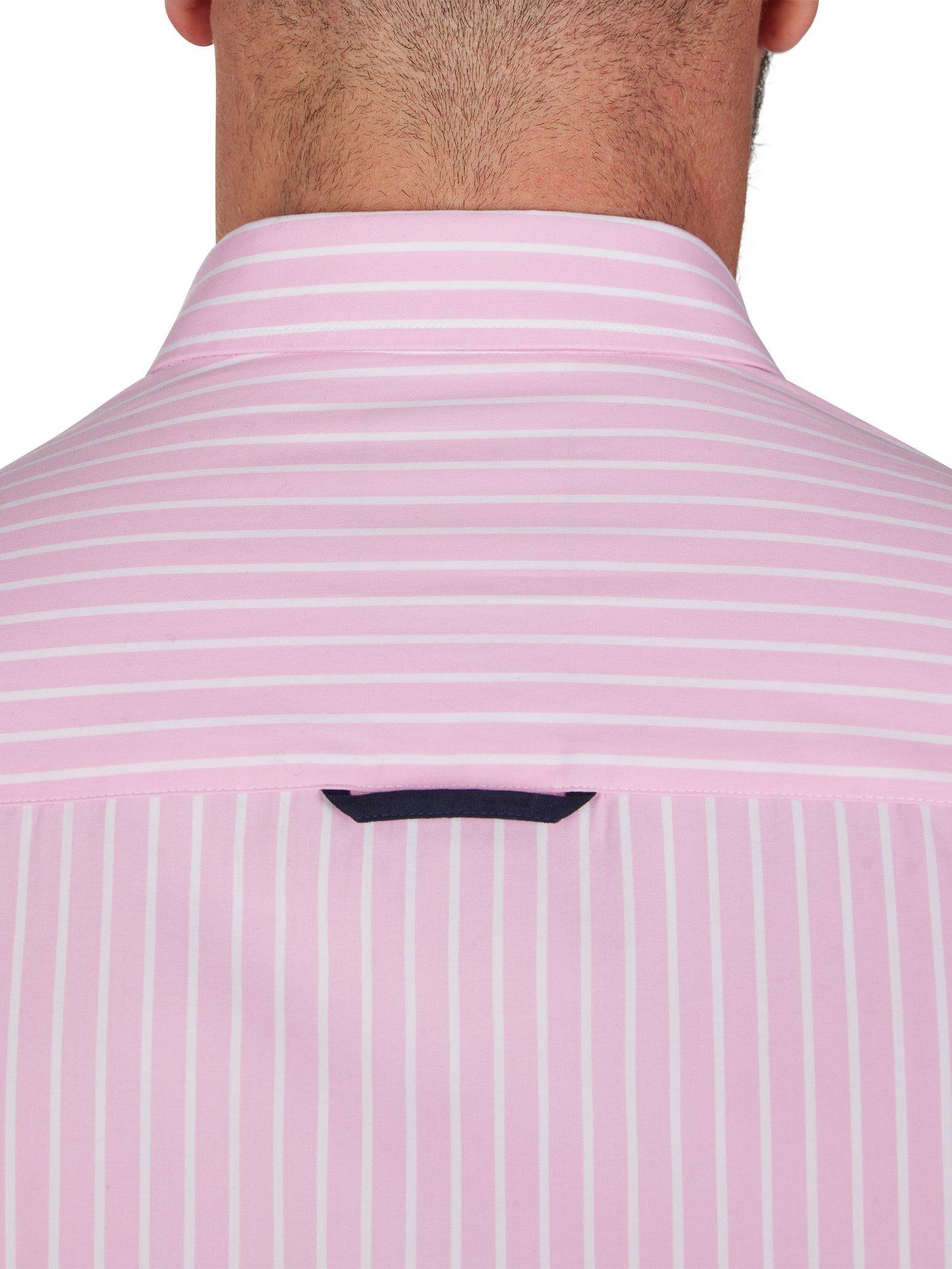 Product image 8 of 10, which shows Raging Bull Classic Long Sleeve Stripe Shirt, Pink, S